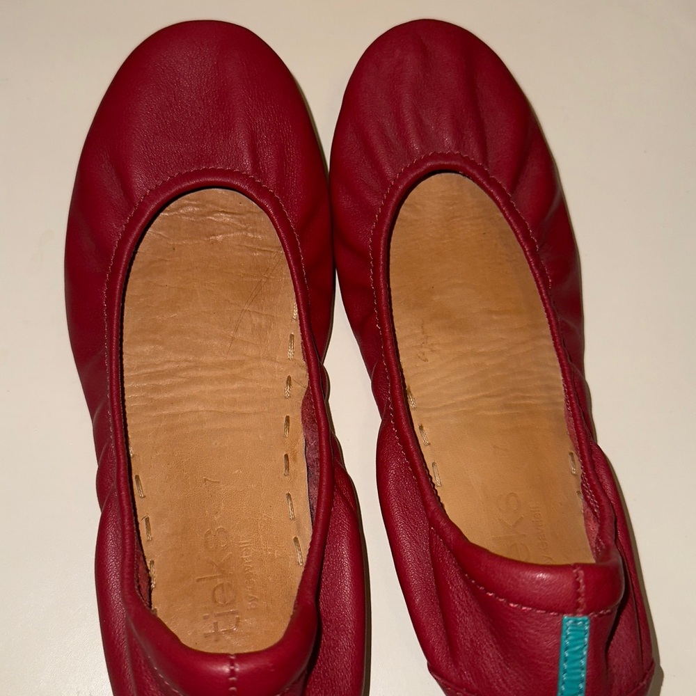 Tieks Cardinal Red Leather Flats